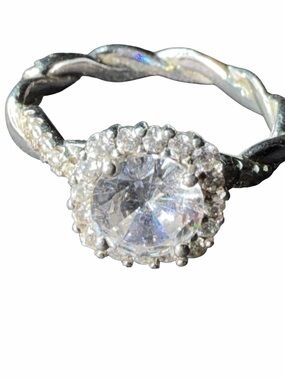 IBB sterling silver CZ ring size 8